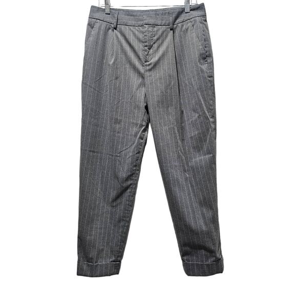 Banana Republic Pants - Banana Republic dress pants trousers Gray with White Striped SIZE 10